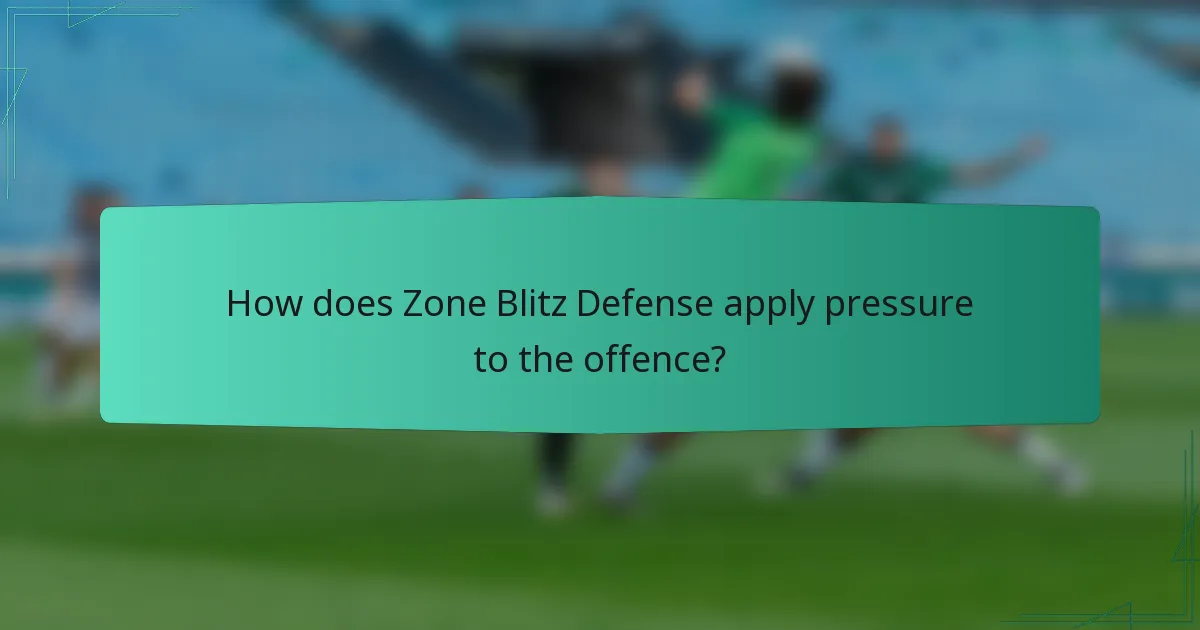 How does Zone Blitz Defense apply pressure to the offence?