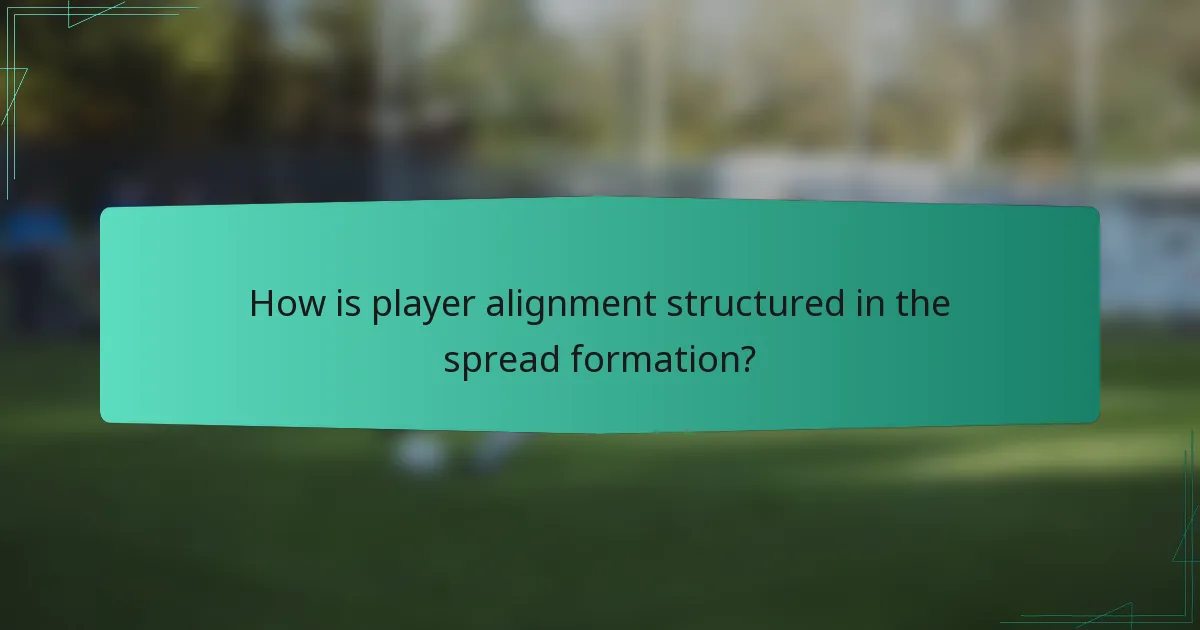 How is player alignment structured in the spread formation?