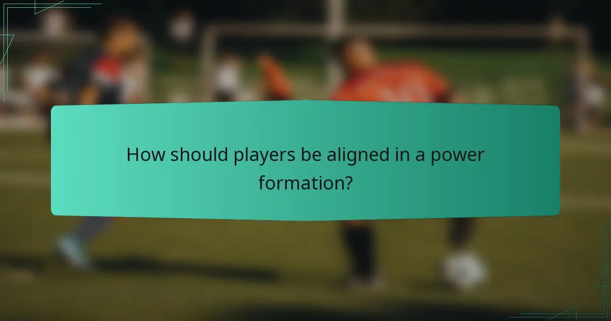 How should players be aligned in a power formation?