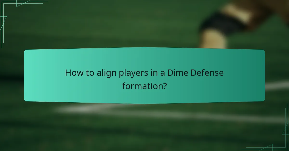 How to align players in a Dime Defense formation?